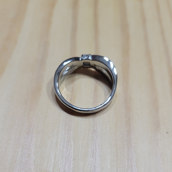 Blue Infinity Simulated Diamond Silver Ring NEW - Picture 5 of 8